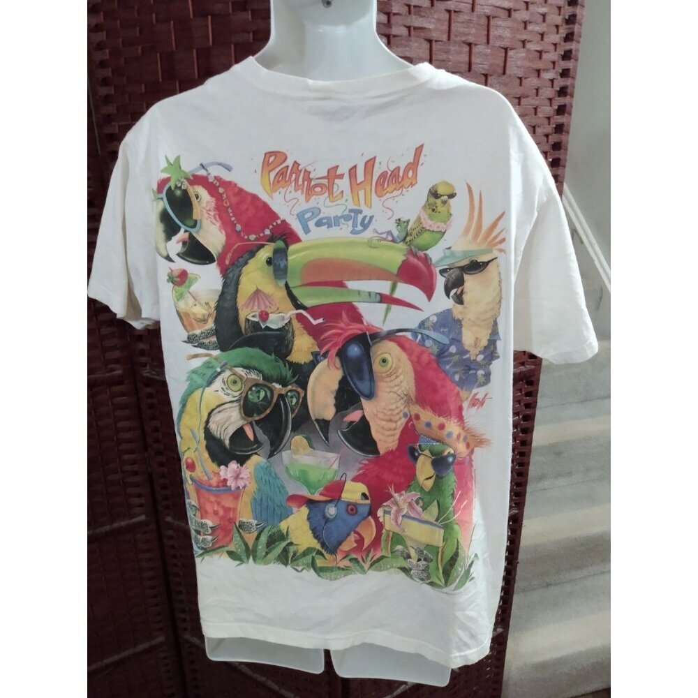 Vintage Y2K Caribbean Dreams Parrot Head Party T Shirt Margaritaville Big Large